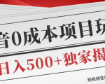 短视频变现套路剖析，抖音0成本赚钱项目玩法，日入500+独家揭秘（共2节视频）