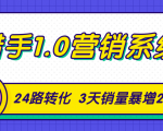 猎手1.0营销系统，从0到1，营销实战课，24路转化秘诀3天销量暴增20倍