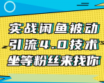 实战闲鱼被动引流4.0技术，坐等粉丝来找你，实操演示日加200+精准粉