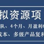 暴疯团队虚拟资源项目，3人团队，4个月，月盈利6W+，高客单价、多产品复利