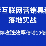 30套互联网营销黑科技落地实战，让你收钱效率倍增10倍，批量引流，快速变现