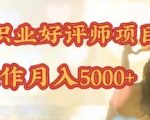 零成本操作职业好评师赚钱项目，简单操作月入5000+