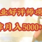 零成本操作职业好评师赚钱项目，简单操作月入5000+