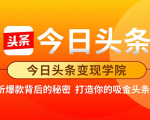 今日头条变现学院·打造你的吸金头条账号，打造10W+实操方法 价值2298元