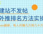 不建站不发帖做外推排名方法实操，持久seo霸屏，有人月赚几万到几十万