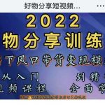 萌飞好物·2022抖音好物分享训练营，当下风口带货变现模式，从入门到精通