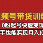 0粉丝如何起号快速变现，价值4980的{视频号带货训练营}课程新手也能实现月入10W+