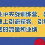 健身行业IP实战训练营，教你通过线上引流获客，引爆门店的流量和业绩