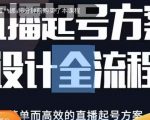 2023正价控流起号课，直播起号方案设计全流程，简单而高效的直播起号方案