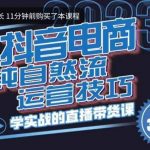 2023自然流运营技巧，纯自然流不亏品起盘直播间，实战直播带货课（视频课+话术文档）