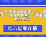 价值999元公众号搞钱陪训资料1.0（完整版），坚持个1-2个月，会有质的变化