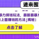 抖音3大暴力搞钱玩法，最新最暴力在抖音上面赚钱的方法【揭秘】