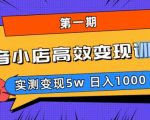 抖音小店高效变现训练营（第一期）,实测变现5w，日入1000【揭秘】