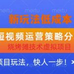 低成本烧烤摊技术虚拟项目新玩法，短视频运营策略分享，快人一步【揭秘】