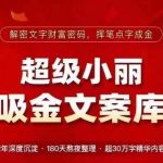 超级小丽·吸金文案库，解密文字财富密码，挥笔点字成金，超30万字精华内容