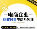 电商企业玩转抖音电商系列课，6大维度，6位老师，线上揭秘抖音商家入局SOP