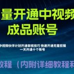 外面收费1980的暴力开通中视频计划教程，内附详细的快速通过中视频伙伴计划的办法