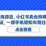 蓝海项目小红书卖合同模板无脑搬运一部手机日入500+（教程+4000份模板）【揭秘】