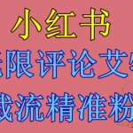 小红书无限评论艾特截流精准粉（软件+教程）