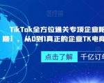 TikTok全方位通关专项企业陪跑【第三期】，从0到1真正的企业TK电商运营全流程