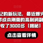 学霸笔记的新玩法，最近爆火的蓝海项目，零成本刚需的高利润副业，5天收了3000多【揭秘】