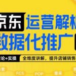 京东运营解析与数据化推广系列课，全维度讲解京东运营逻辑+数据化推广提升店铺销售额