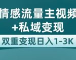 全新AI情感流量主视频号+私域变现，日入1-3K，平台巨大流量扶持【揭秘】