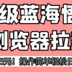 超级蓝海悟空浏览器拉新，一单4.95元！操作简单轻松日入1000+!【揭秘】