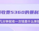 外面收费5360的暴利项目，几分钟就收一次钱是什么体验，附素材【揭秘】