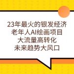 23年最火的银发经济，老年人AI绘画项目，大流量高转化，未来趋势大风口【揭秘】