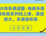 8大体系渠道篇·电商多渠道布局系列线上课，渠道放大，多渠道布局