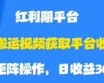 搬运视频获取平台收益，平台红利期，附保姆级教程【揭秘】