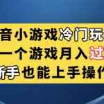 抖音小游戏冷门玩法，靠一个游戏月入过万，新手也能轻松上手【揭秘】