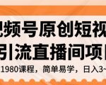 视频号原创短视频引流直播间项目，日入3~5五位数【揭秘】