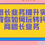 招商团长业务提升实战教程，教你如何玩转抖音招商团长业务”