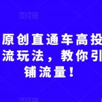 后生原创直通车高投产低价引流玩法，教你引爆店铺流量