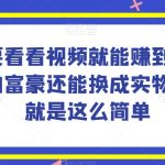 谁做过这么简单的项目？只需要看看视频就能赚到钱，不差钱的富豪还能换成实物，赚钱就是这么简单！【揭秘】