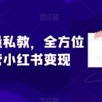 小红书流量私教，全方位教你运营小红书变现