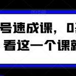 “视频号速成课，​0基础起号，看这一个课就够了