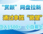 赏颜”网盘拉新赛道，通过拿捏“欲望”日入1500+，小白易上手【揭秘】