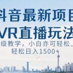 抖音最新VR直播玩法，史诗级教学，小白也可轻松上手轻松日入1500+【揭秘】