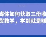 小白做自媒体如何获取三份收益，全是干货教学，学到就是赚到