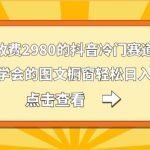 外面收费2980的抖音冷门赛道！傻瓜也能学会的图文橱窗轻松日入上千