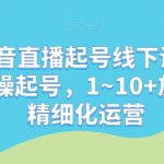 最新抖音直播起号线下课，0~1现场实操起号，1~10+放量稳号精细化运营