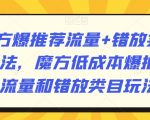 魔方爆推荐流量+错放类目玩法，魔方低成本爆推荐流量和错放类目玩法