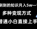 抖音刷到的知识，每天只需2小时，日入2000+，暴力变现，普通小白直接上手【揭秘】