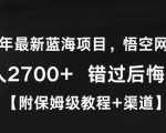 2024年最新蓝海项目，悟空网盘拉新，日入2700+错过后悔一年【附保姆级教程+渠道】【揭秘】”