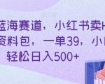 冷门蓝海赛道，小红书卖HR行政资料包，一单39，小白轻松日入500+