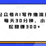 2024公众号AI写作撸流量主，蓝海赛道，每天30分钟，小白也可轻松稳赚300+【揭秘】