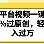 各大平台视频一键去重，100%过原创，轻松月入过万